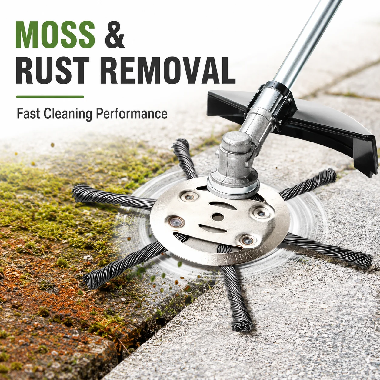 

Steel Wire Weed Brush Head for Grass Trimmer Lawn Mower Moss Rust Removal Pavement Garden Weeding Cleaning Tool
