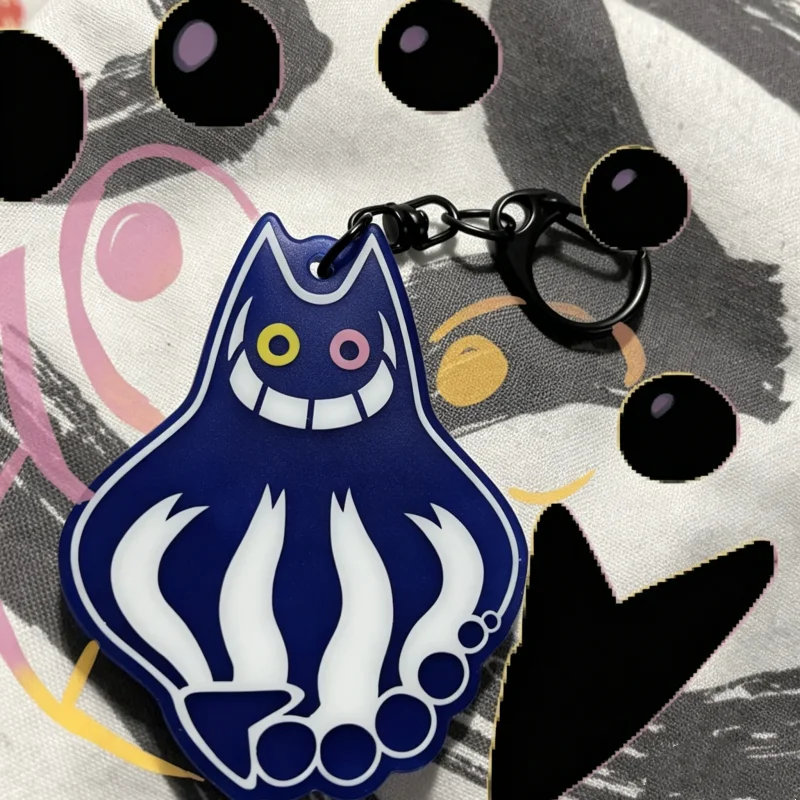 Deltarune DEVICE_FRIEND Acrylic Keychain Blue Cat Shape Game Character Keyring Bag Pendant Ornament Cosplay Gift for Fans