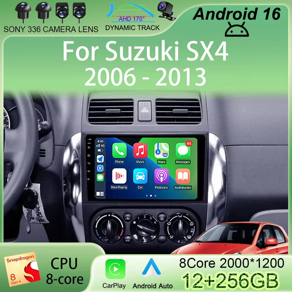 

Car Radio For Android 16 Suzuki SX4 2006-2013 Fiat Sedici 2005-2014 Multimedia Video Player Navigation 2din Carplay Stereo Audio