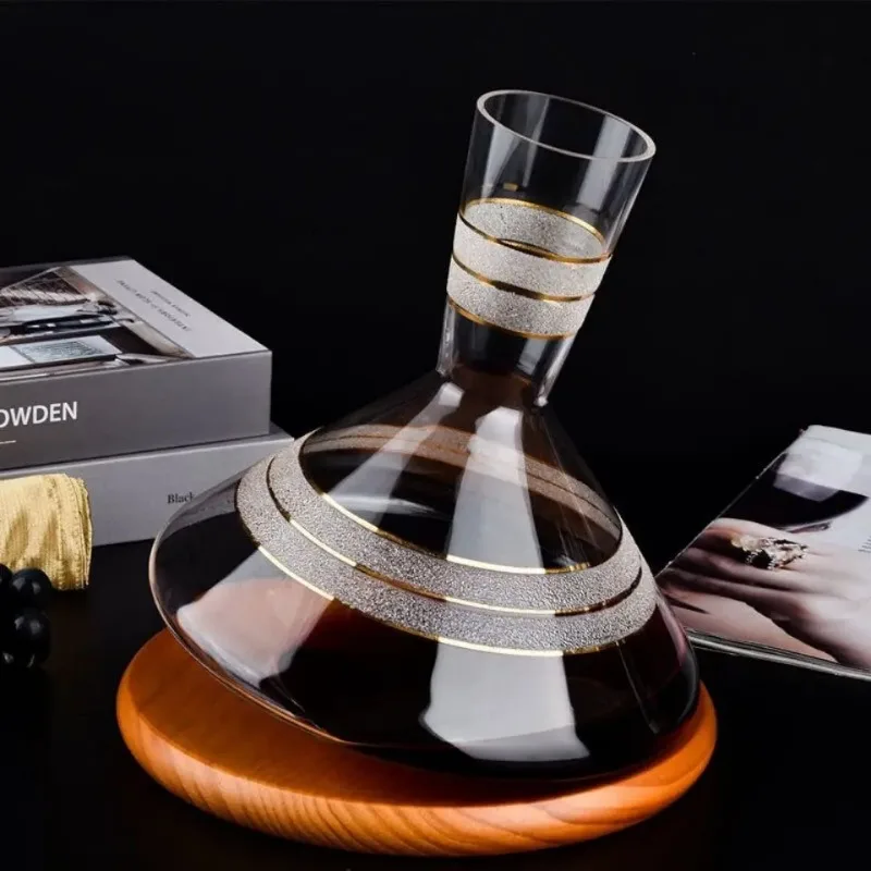 

Rotary Decanter Wine Set Tumbler Wine Awaking Device Wine Personality Creativity with Base Glass Decanter