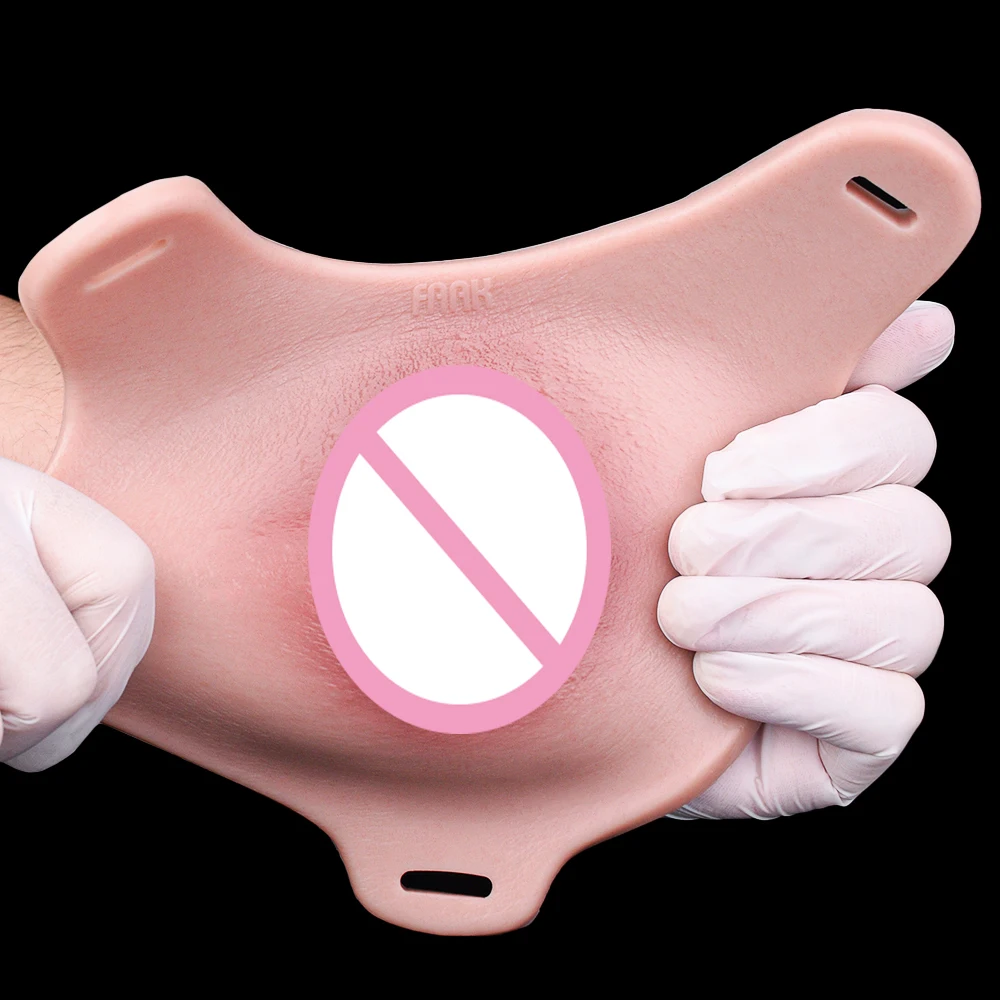 FAAK قضيب جلدي سيليكون مقلد المهبل قفص القضيب غمد SM سيسي الوثن لعبة الجنس المتحولين جنسيا يمكن ارتداؤها البظر الوسادة للرجال مثلي الجنس #2