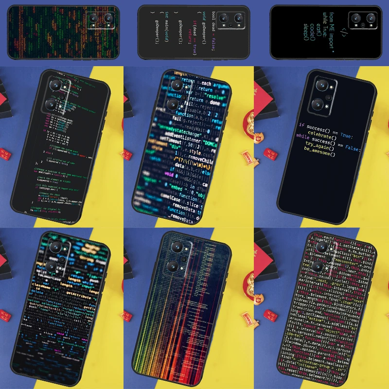 The Code design programmer Case For Realme 8 9 10 Pro Plus C11 C15 C30 C33 C35 C55 C21Y C25Y GT Neo 5 3 2 2T 3T Cover