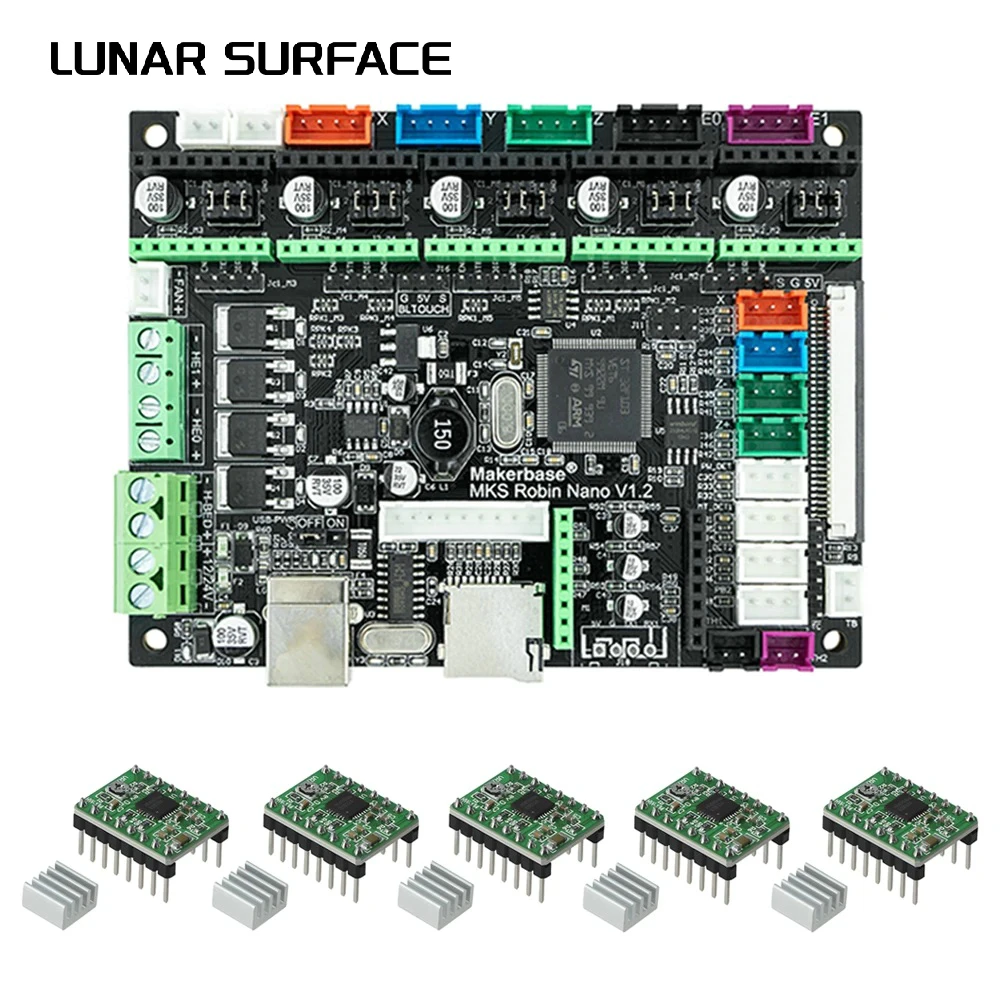 LS-3D Printer Onderdelen Makerbase Control Board Mks Robin Nano V1.2 32 Bit Moederbord Ondersteuning Marlin2.0 Tft35 3.5 Inch Touchscreen