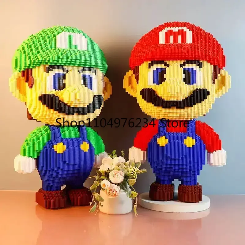 لعبة تجميع ألغاز سوبر ماريو الكبيرة ثلاثية الأبعاد هدية عيد ميلاد للأطفال لتزيين سطح المكتب