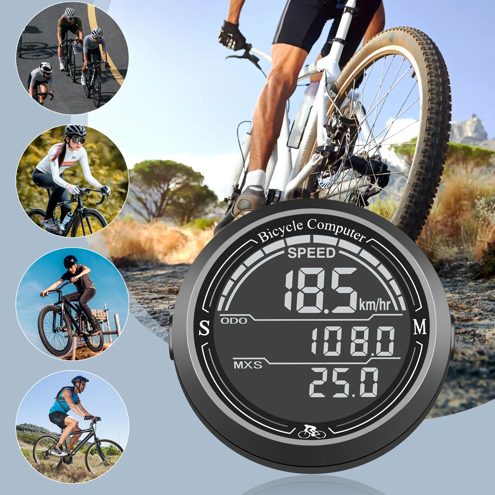 

High-Precision Bicycle Computer, Night-Vision, IP-Rated Waterproof, Long-Lasting Battery, Large Screen, for Road&Mountain Bikes