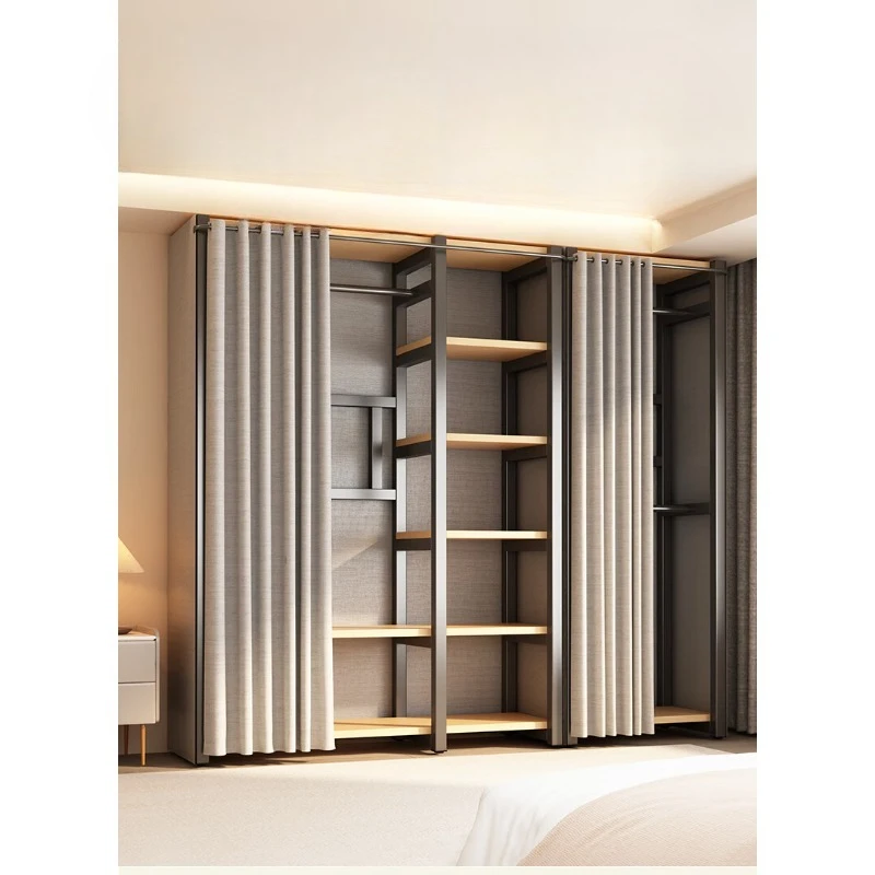 Open metal wardrobe bedroom floor-to-ceiling home combination hanger
