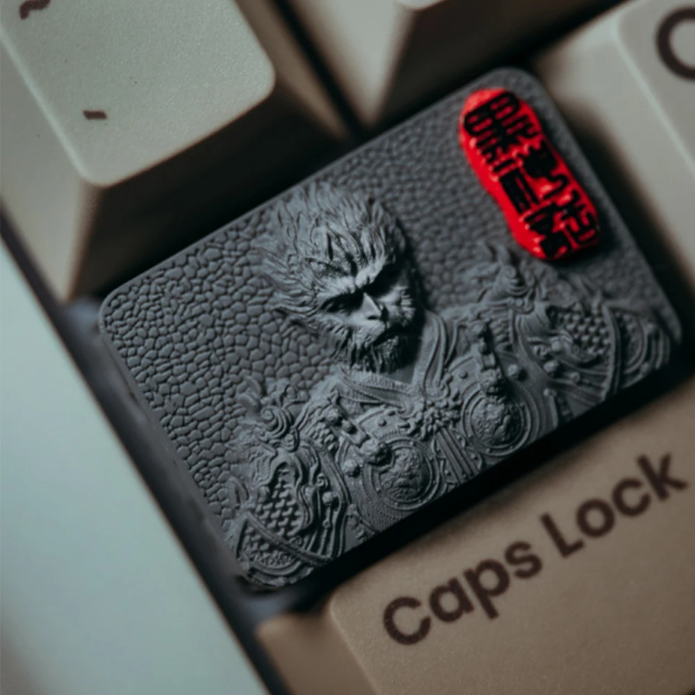 3D Resin Keycap Mechanical Keyboard Tab Keycap Black Myth Wukong Gaming Raven68 Keyboard Keycaps Resin  Grey Keycaps