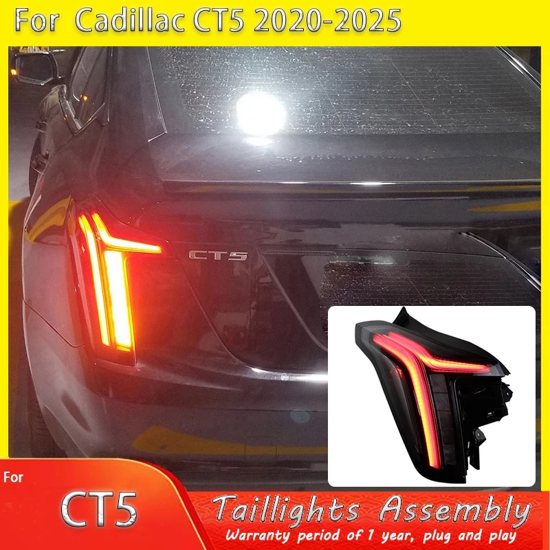 

Car Styling for Cadillac CT5 Tail Light 2020 2021 2022 2023 2024 2025 CT5 Taillights Rear DRL Fog Brake Reversing Turn Signal