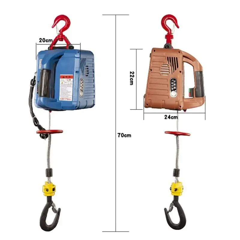 ature Electric Hoist 220v  Small Crane Remote Control Wireless Tensioning Machine Portable Building Hoist