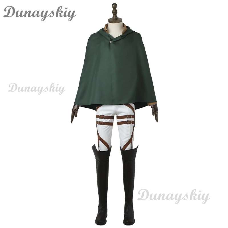 

Anime AOT Cosplay Levi Ackerman Mikasa Ackerman Cosplay Costume Eren Jaeger Outfits Hange Zoe Cosplay Costume AOT Full Set Shoes