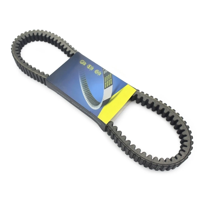 R9CC Continuous-Loop Motorcycle Transmission Belt, with Molded Rubber Construction, Inner Teeth, and a Ribbed Outer Profile