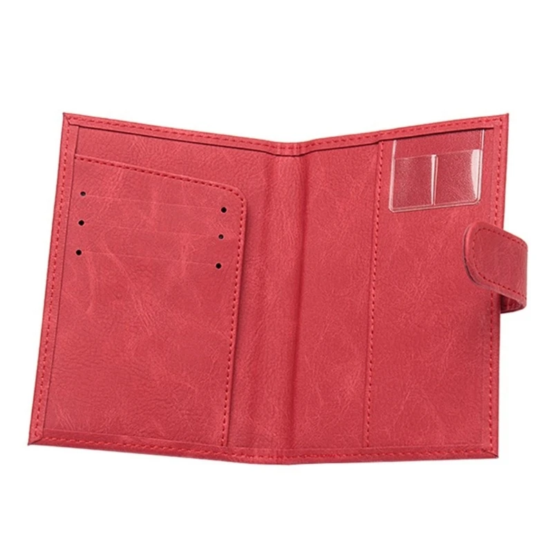 Practical PU Leather Cover Credit Card Case Lightweight Travel Wallet Document Holder