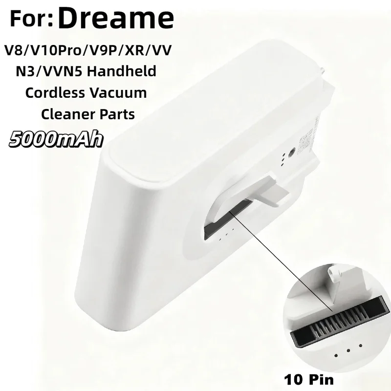 

Dreame Vacuum Cleaner Replacement Battery – 5000mAh Li-ion Spare Part for V8/V10Pro/V9P/XR/VVN3/VVN5 Cordless Models