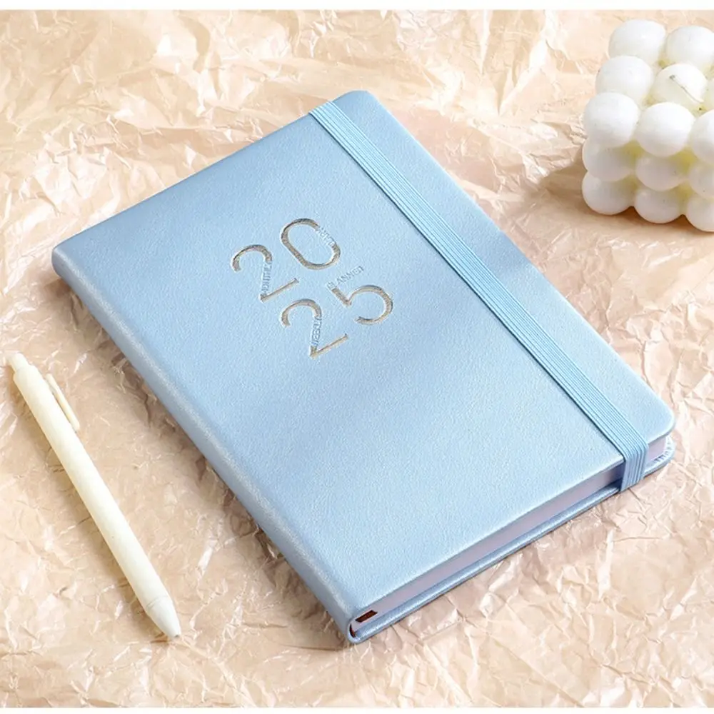 Альбом для рисования A5, блокнот-планировщик на 2025 год, 312 страниц, деловой блокнот с кожаной поверхностью и ремешком, блокнот, расписание, журналы