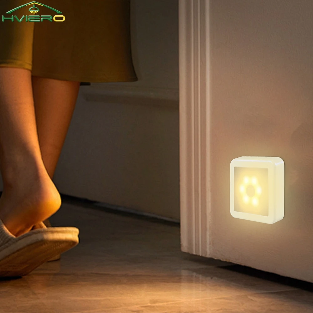 

Motion Sensor LED Night Light Smart USB Charging Battery Operated WC Bedside Lamp For Room Hallway Pathway Toilet Home Lighting