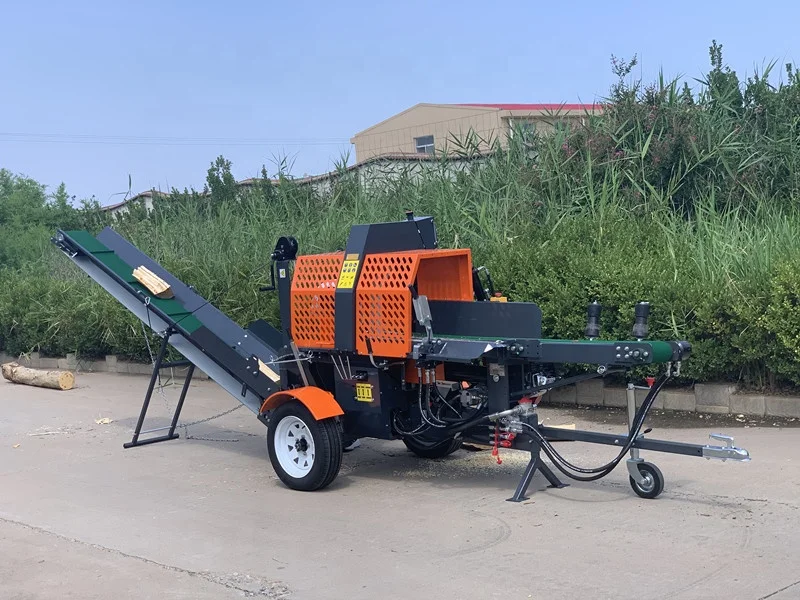 Gas Powered Log Splitter Independent Engine No Power Limit Outdoor Use Stable Frame For Remote Forest Firewood Production Work