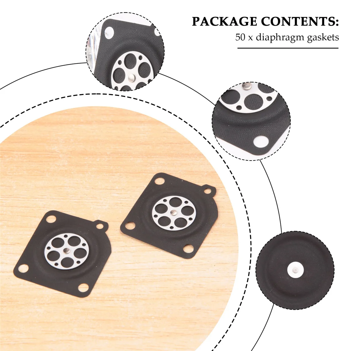 50 piezas A 015006   Diafragma de carburador para ZAMA C1-M2B C1S-E1 C1S-E2 C1S-H4A C1S-H4B C1S-H4C C1S-H8 C1S-H8A C1S-K1D C1S-S3