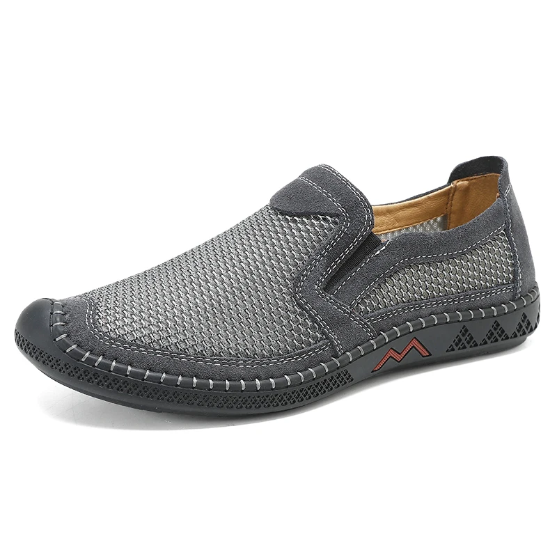 Men's Loafers Driving Loafer Flats Penny Loafer Shoes Out Slip On Flat Low-top For male Spring Summer Air Mesh Handmade Breathab