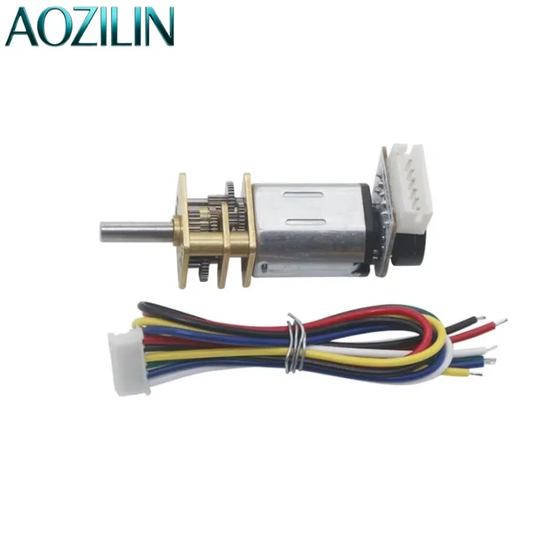 AOZILIN 10 Pack Small DC Encoder Gear Motor Precision Reducer High Torque Low RPM Micro Drive Motor For DIY Robot Vehicle