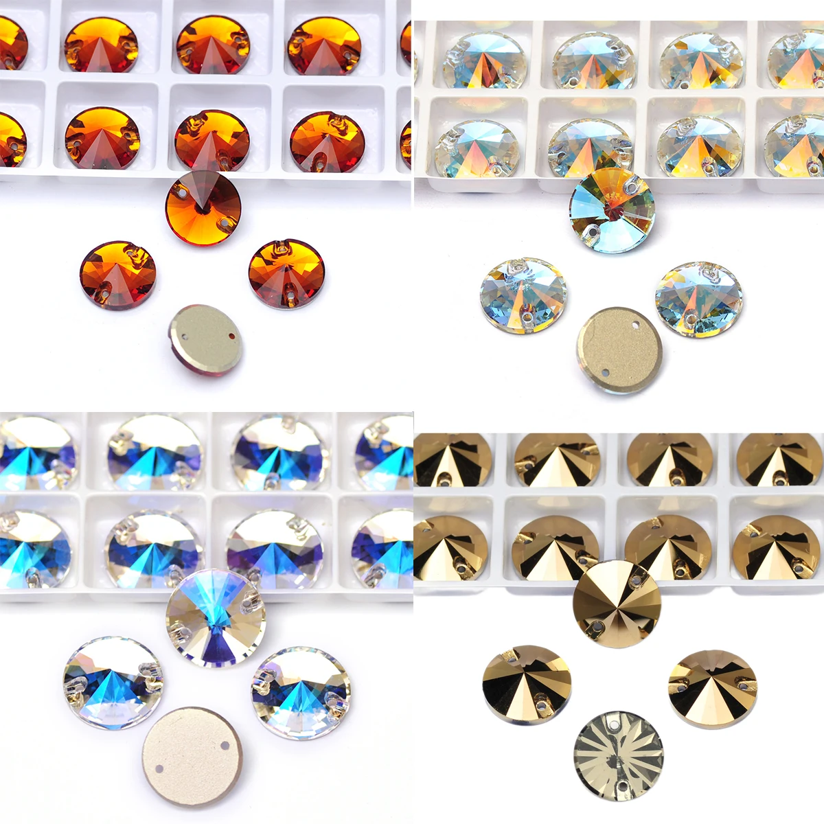 

PUBRILEX 3200 Rivoli 8-18mm Aurum Coc API Best Sew On Crystal Glass Rhinestones Needlework Jewelry Sewing Acccessories