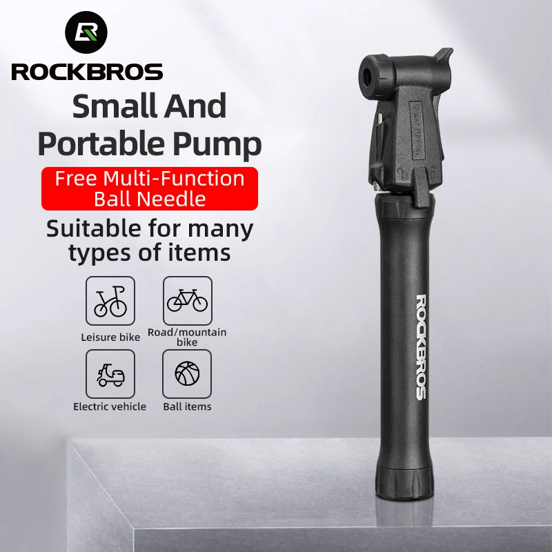 

ROCKBROS Mini Portable Bicycle Pump 80psi AV FV Gas Nozzle Bike Pump Nylon MTB Road Air Inflator Pump Cycling Accessories