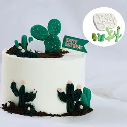 Cactus Silicone Mold, Birthday Party Mold, Chocolate Cupcake Decoration Polymer Clay Resin Birthday Gift Craft Supplies