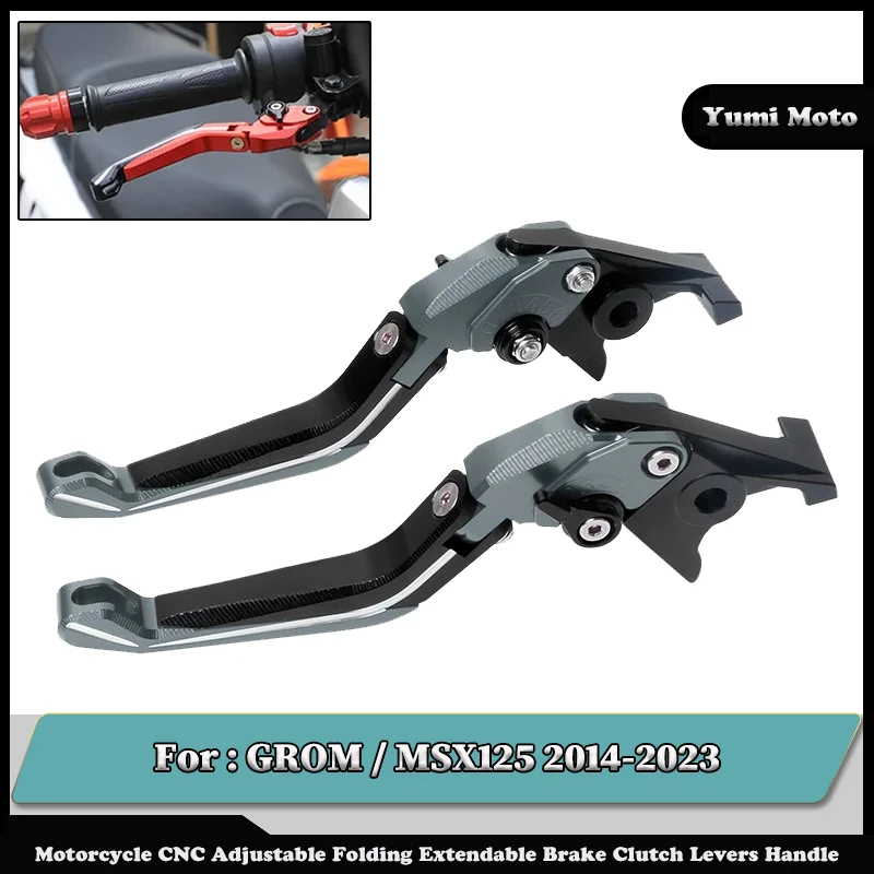 

NEW Motorcycle Folding Adjustable Brake Clutch Levers Handlebar Grips Motorcycle Parts For HONDA GROM / MSX125 2014-2023