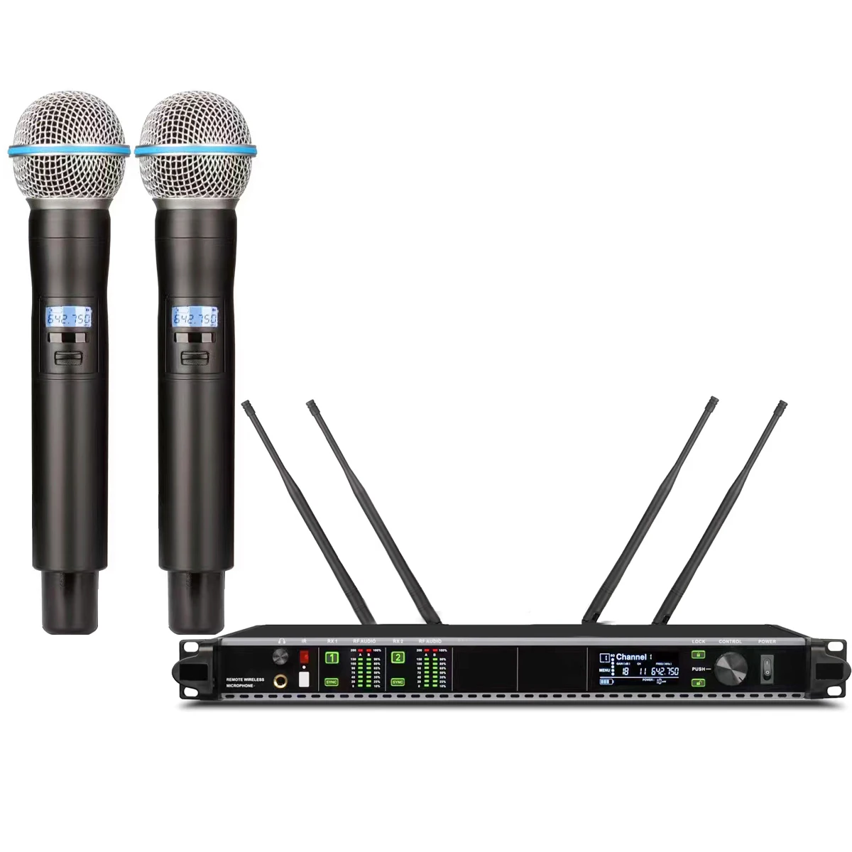 Original Axint AD4D Dual Beta58 Wireless Karaoke Microphone System EM9000 For Stage Live Music Performance Mixer AMP