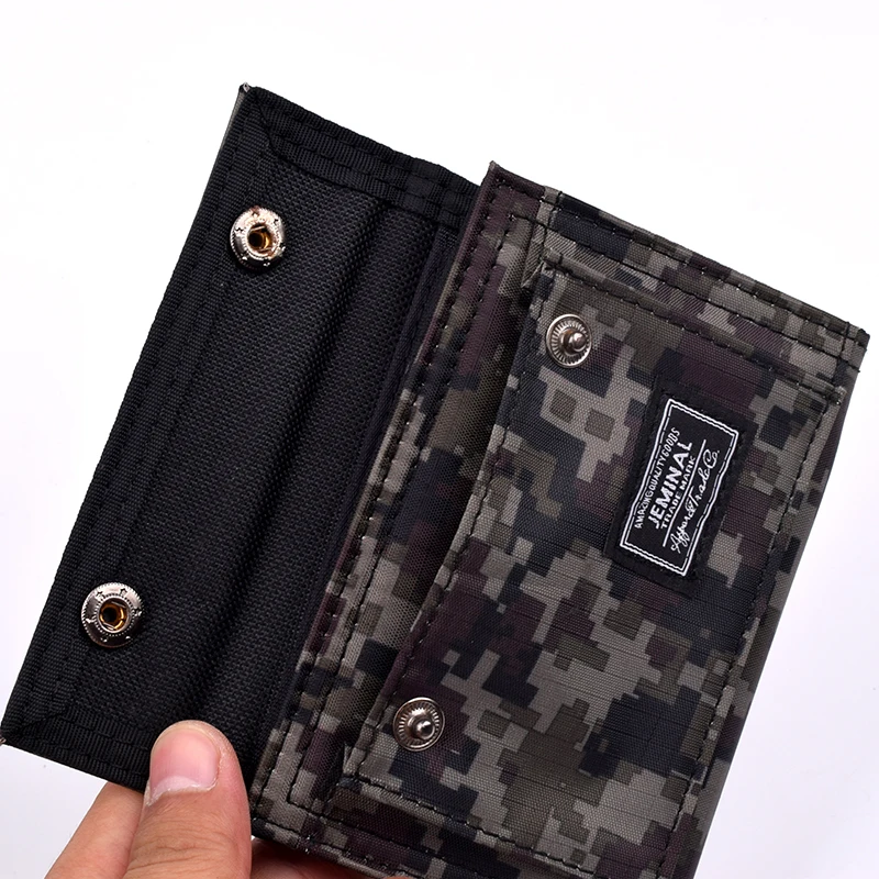 Men's Tactical Camouflage Wallet Boy Short Trifold Wallet Student Oxford Coin Purse Multifunctional Classic Portable Card Holder