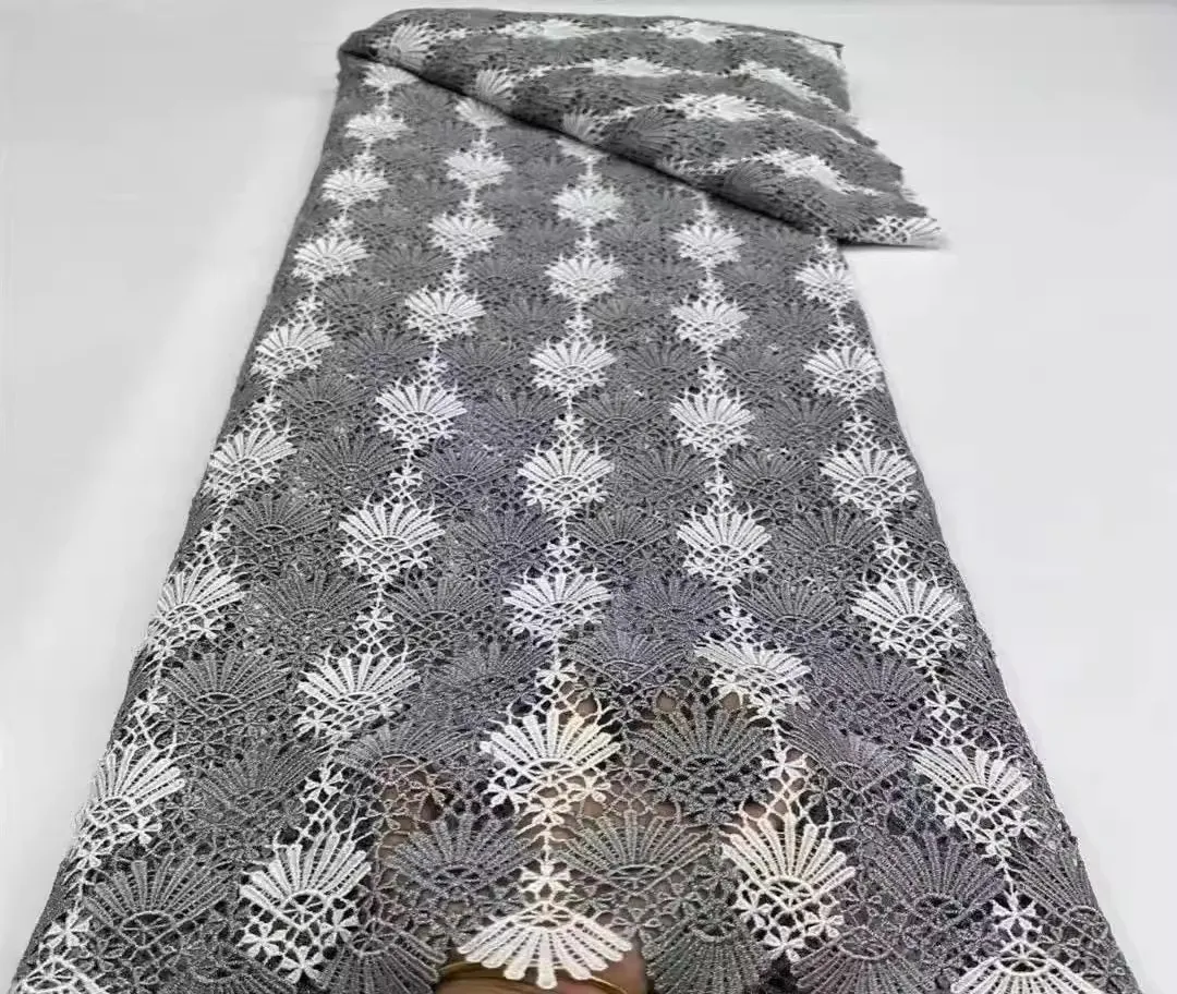 1yard Heavy Industry Splicing Hollow Water soluble Fan shaped Milk Silk fabric Dress and wedding cheongsam fabric for patchwork