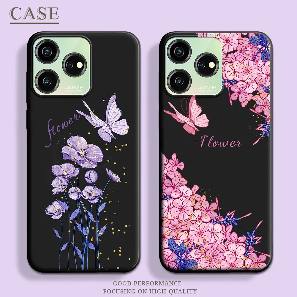 For ZTE Axon 50 Lite Case Butterfly Soft Silicone Couple Stars TPU Flower Phone Case For ZTE Axon 40 Lite Lovely Back Cover