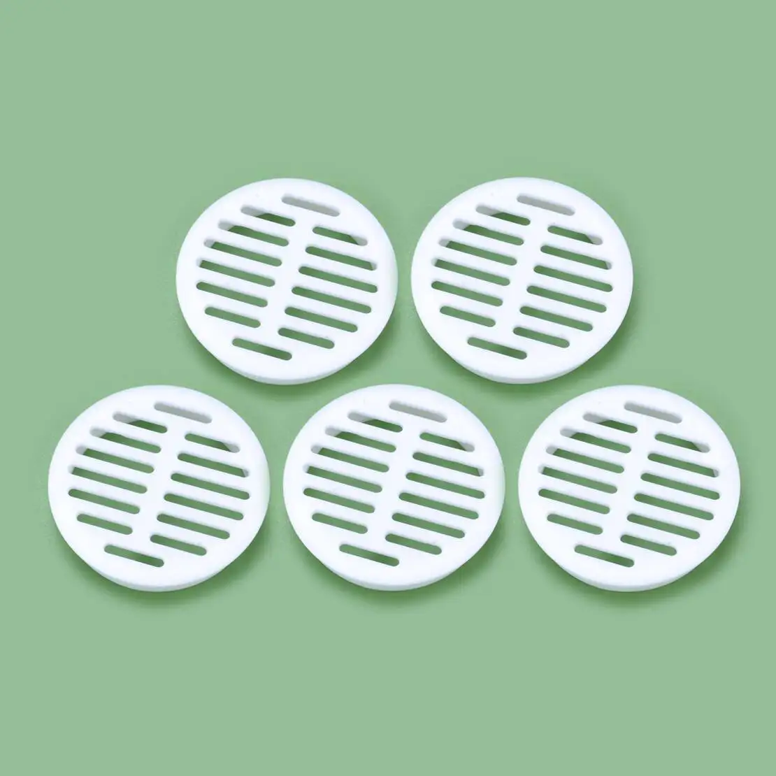 10Pcs 50mm/2in Hole Round Circular Soffit Vent Grille Mesh Cover Louver White For Cabinet Cupboard Kitchen Bathroom Storage Room