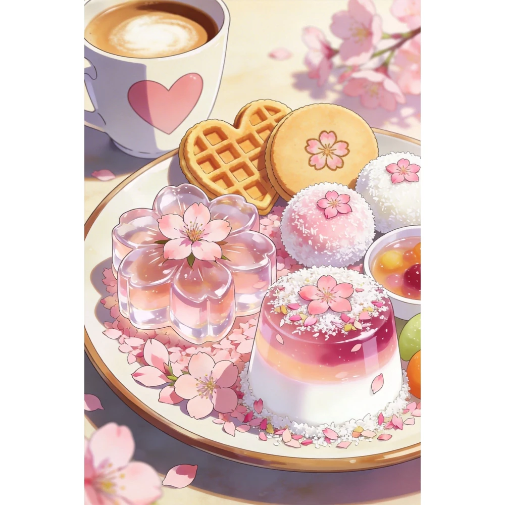 Delicious Peach Blossom Cake 500/1000/1200/2000 PCS Jigsaw Puzzles DIY Family Activity Relaxing Games for Living Room Home Decor