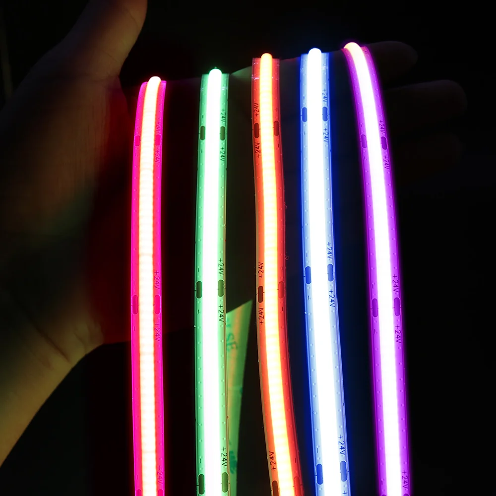 10m 24v LED cob Fleixble Strip Orange No Weld High Density 320 leds/m 3000k Nature White 4000k 6000k1800k Red Green Blue Pink
