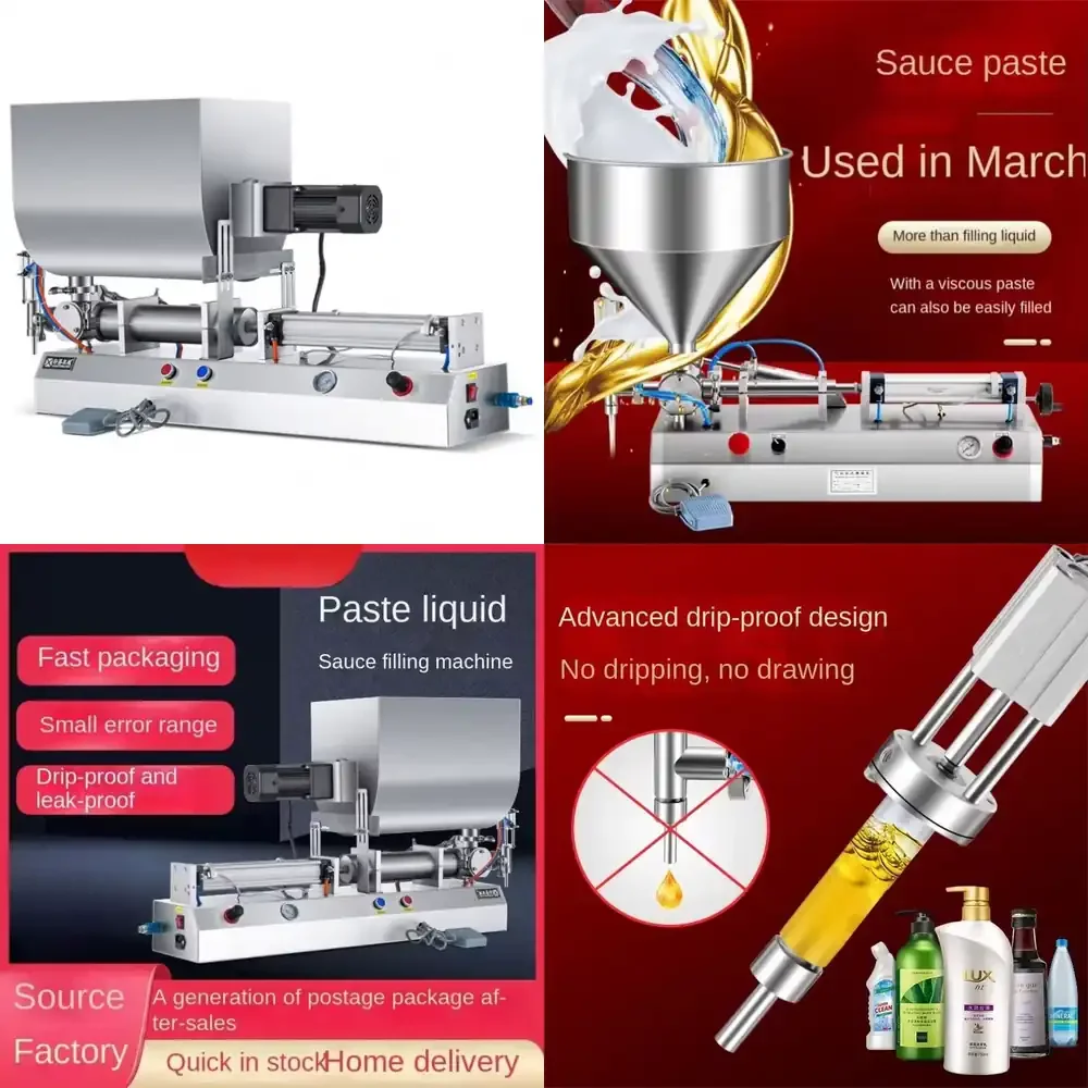 Máquina Semiautomática de Una Sola Cabeza para Llenado de Líquidos como Miel, Leche, Crema y Otras Bebidas/Cremas en Botellas Versátiles con Sistema de Gravedad