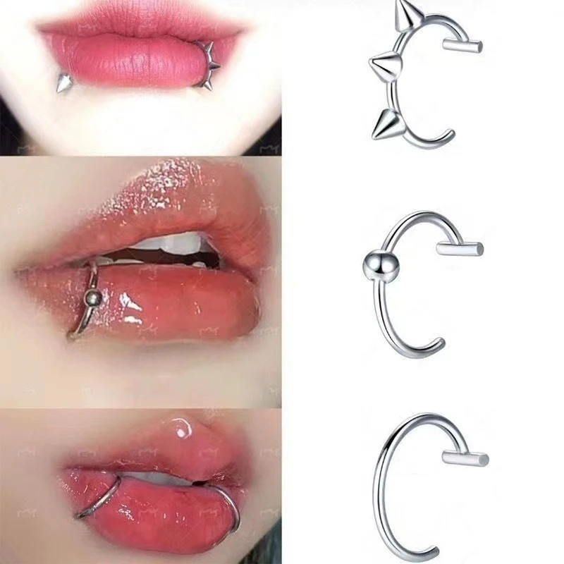 1Pc Stainless Steel Fake Nose Ring Hoop Septum Rings C Clip Lip Ring Earring Fake Nose Piercing Women Body Jewelry Non-Pierced