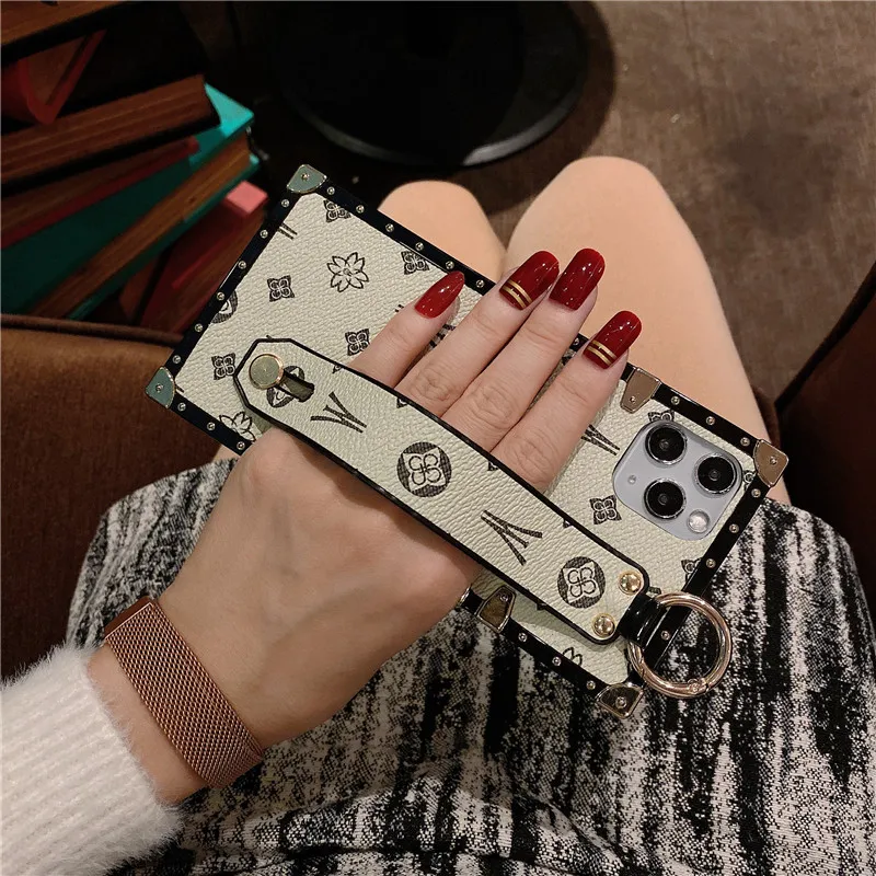 Luxury Brand Bumper PU Leather Wrist Band Soft Phone Case For Xiaomi Redmi Note 13 12 Pro 11 10 11S 10S 13C 12C 10A Mi 11T Cover