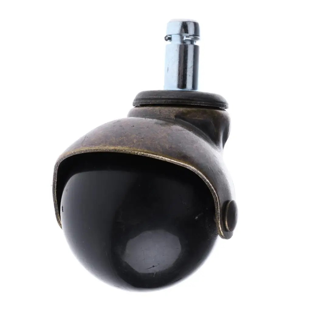 2x 2\'\' Office Caster Brass Ball Caster Replace Furniture Wheel Black