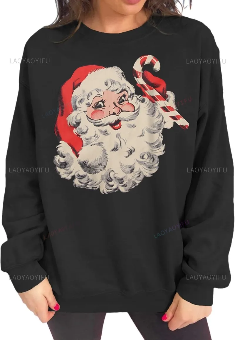 Santa Sweater Funny Christmas Hoodies Santa Claus Sweatshirt Thermal Shirt Graphic Sweatshirt Women Clothing Man Clothing Jumper