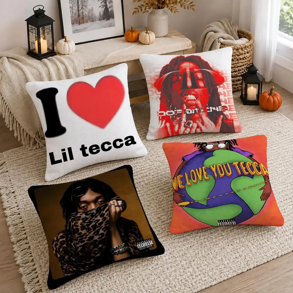 Rap Singer Lil Tecca Cushion Cover Short Plush Pillow Cover, Washable Wrinkle-Resistant for Sofa Bedroom Decor Gift