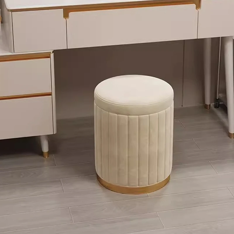 Light Luxury Dressing Stool Soft Bag Master Bedroom Modern and Simple Internet Red Stool Female Dressing Table Stool Round Stool