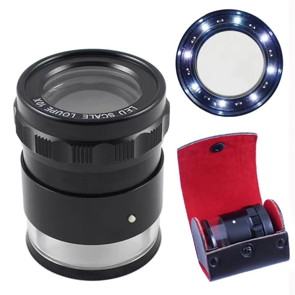 LED Magnifying Loupe with Adjustable Stand Glass Lens for Jewelry Repair Craft Reading Inspection