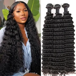 Deep Wave Human Hair Bundles Burmese Curly Hair Bundles Human Hair Water Wave Original Natural Hair Extensions 1/3/4 Pieces