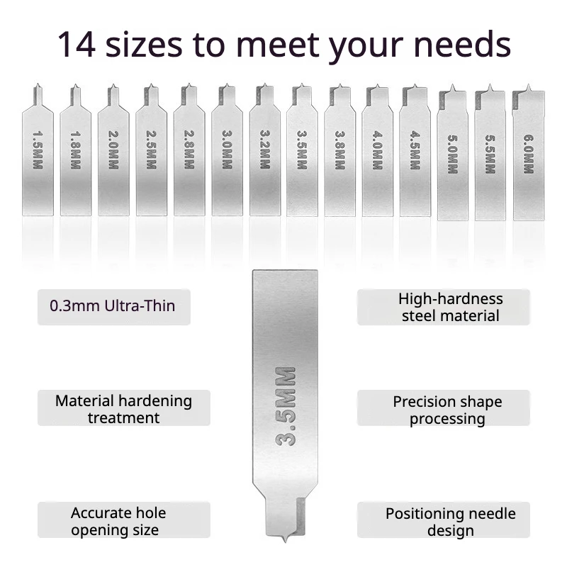 MSWZ MS108 Flat Bottom Hole Drilling Digging Tool with Handle Etched Sheet Knife Kit for Gundam Military Model Building DIY