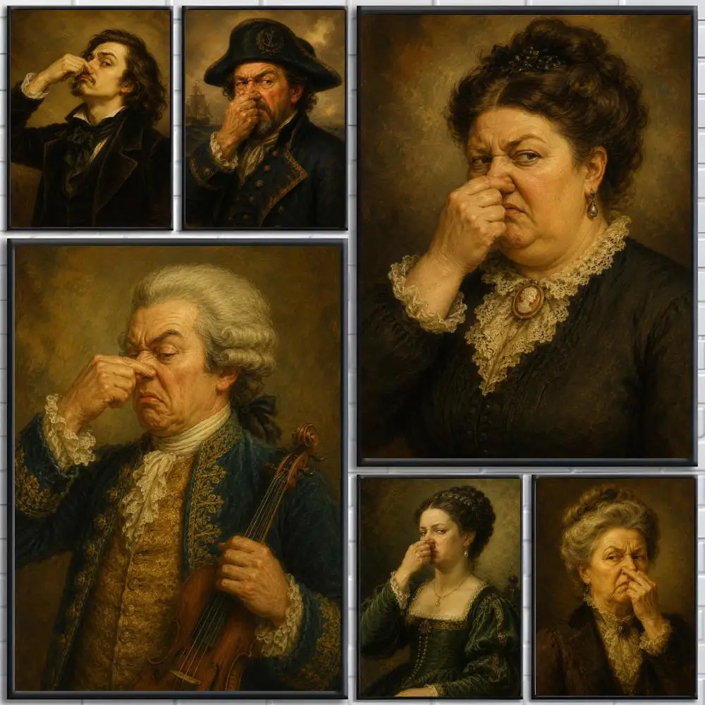 Famous painting covers mouth Poster Bedroom and living room posters, canvas paintings, wall art, home decoration