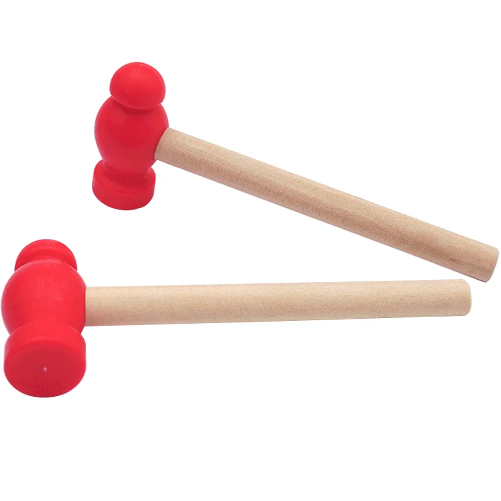 

2pcs Wooden Hammer Hammer Plaything Repairing Tool For Children Baby Polished Smooth Surface Multifunctional Home