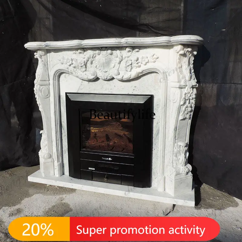 N178 Marble fireplace stone carving European white marble decorative relief natural stone fireplace