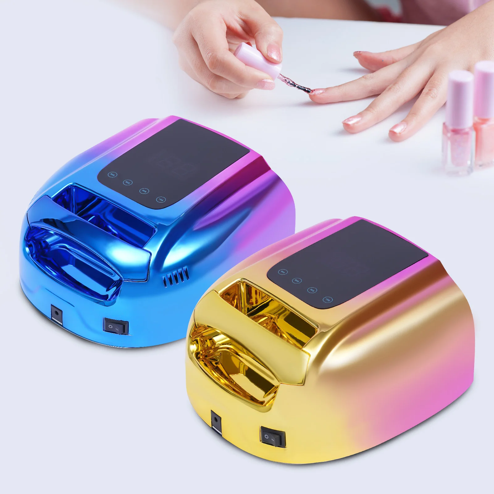 Professional Rechargeable 96W UV LED Portable Cordless UV Light for Nail Lamp Machine 4 Timer Setting