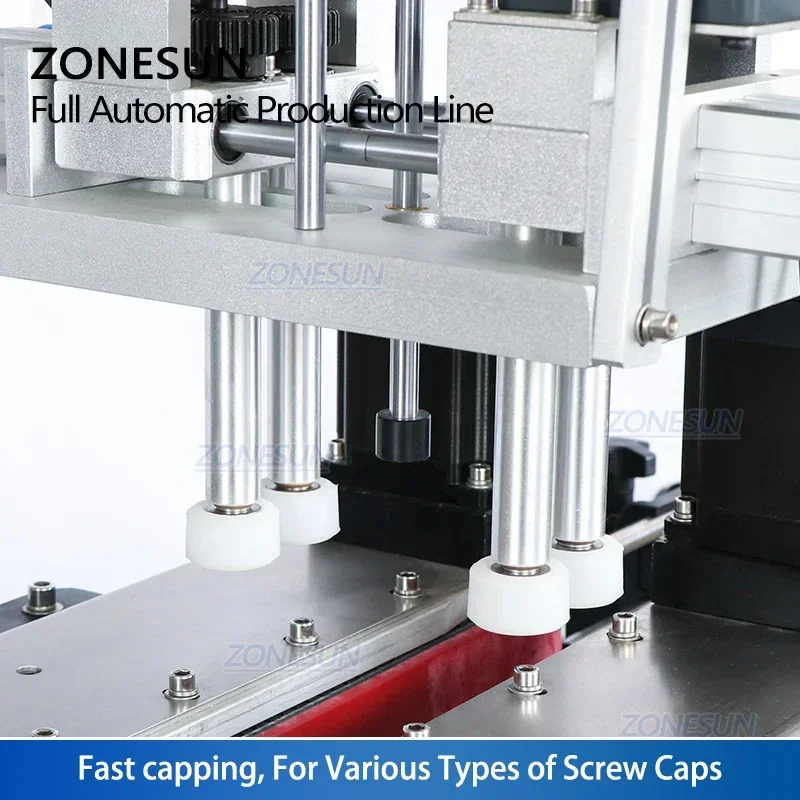 ZONESUN ZS-FAL180R4 Susu Kedelai Otomatis Piston Pengisian Cairan Capping Dan Labelan Mesin Dengan Sabuk Konveyor Gaya U