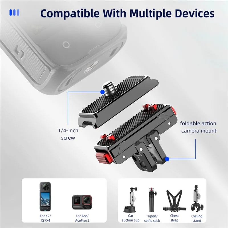 A16R-Magnetische Quick Release Adapter Voor Insta360 Ace/Ace Pro/2/X4/X3/X2 actie Camera Statief Adapter Mount Plaat